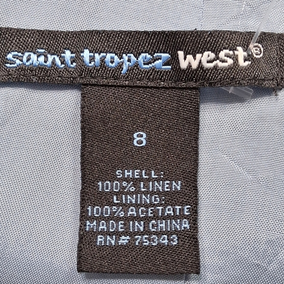 NWOT Saint Tropez West 100% Linen Chambray Twisted Front Dress    Size 10 - Picture 7 of 13